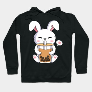 Kawaii Bunny Rabbit Drinking Boba Tea Anime Hoodie